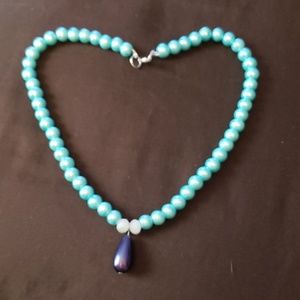 Glass pearl necklace